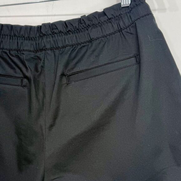 GAP Black Elastic Ruffle Waist Wide Leg High Waisted Cotton Shorts NEW - Picture 7 of 16